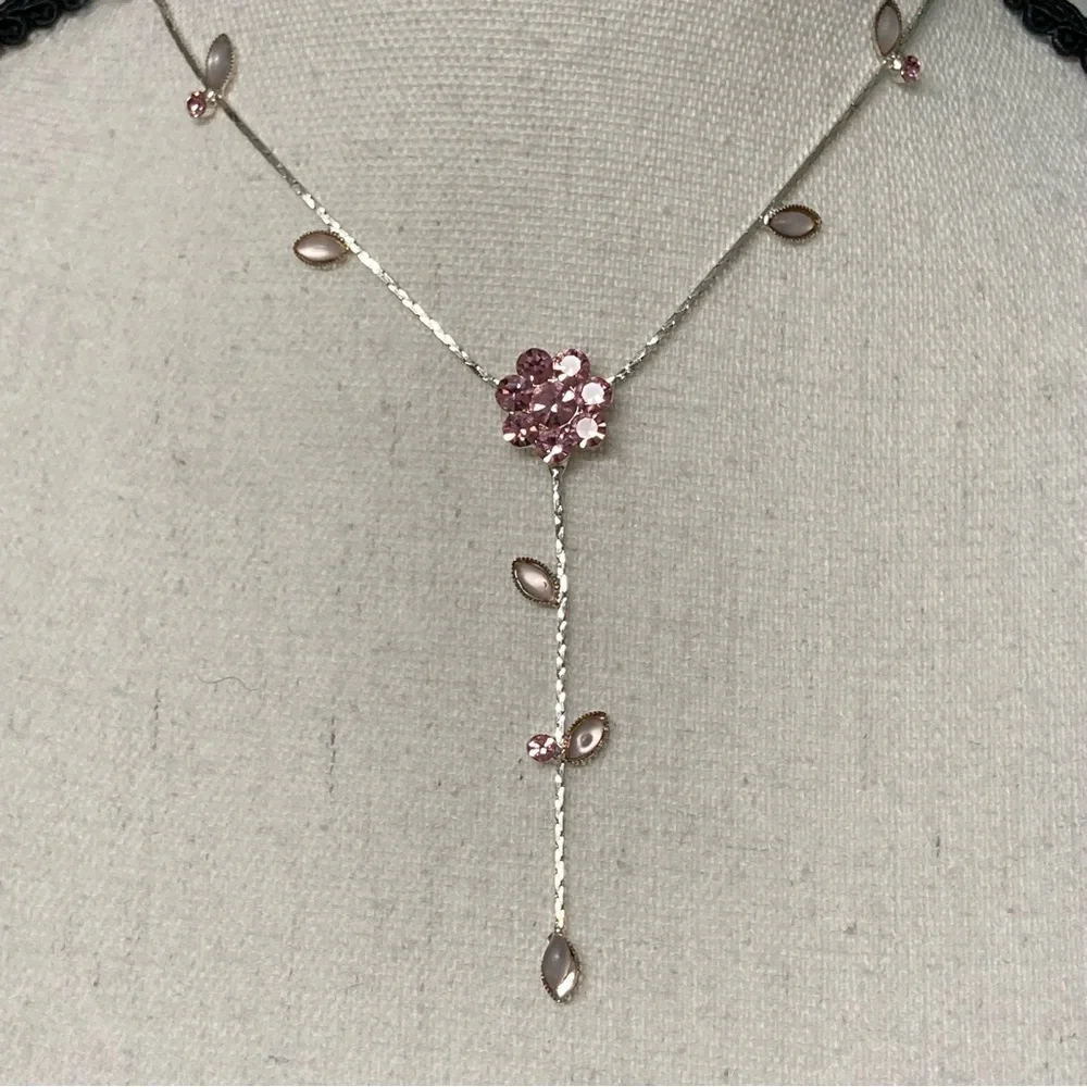 Vintage bundle (2) Claires necklaces. Silver tone with pink, & pink/mauve
